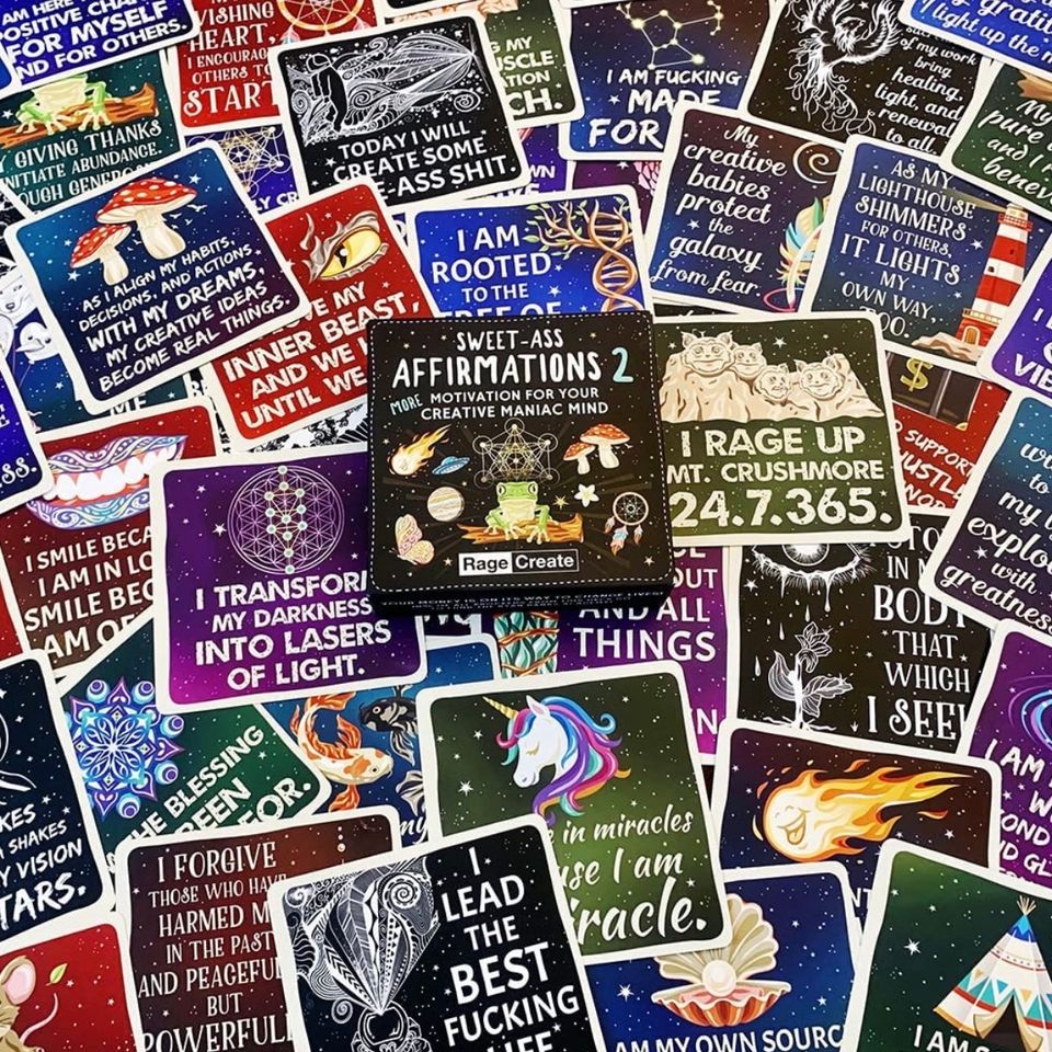 Sweet-Ass Affirmations 2: 60 Bold and Witty Daily Affirmation Cards for Women and Men - Motivate Your Creative Maniac Mind