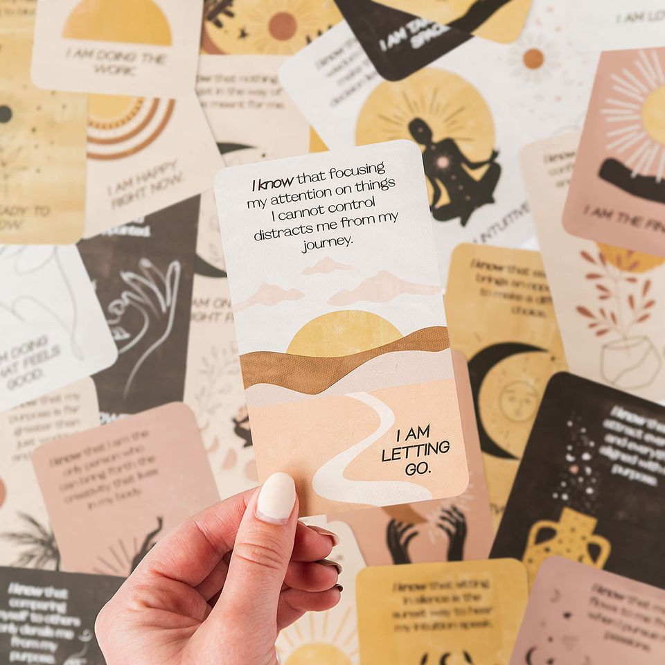 I Know Collection Affirmation Cards | 正面肯定卡 含自我賦能名言 | 女性和男性激勵卡 | 正面思考、正念鼓勵卡 | 40 張卡片