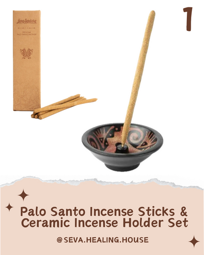 聖木香及底座套裝 Palo Santo Incense Sticks & Ceramic Incense Holder Set