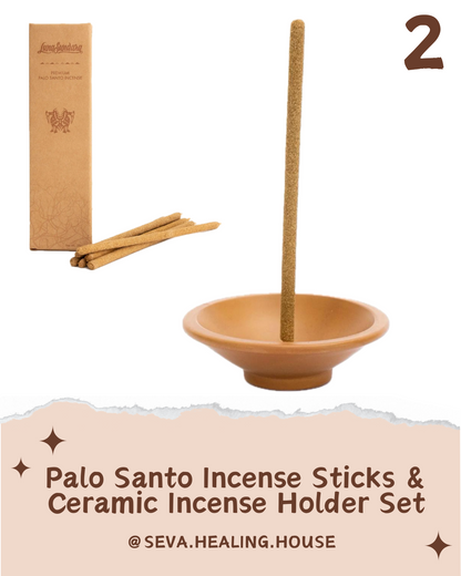 聖木香及底座套裝 Palo Santo Incense Sticks & Ceramic Incense Holder Set