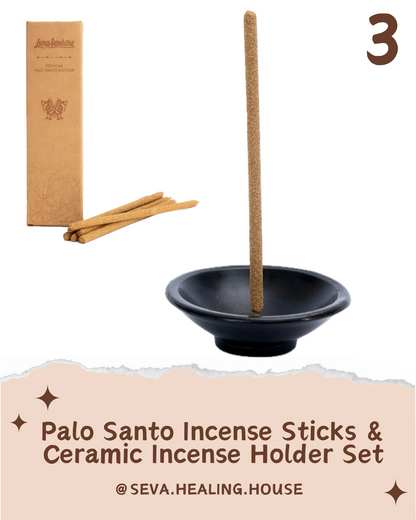 聖木香及底座套裝 Palo Santo Incense Sticks & Ceramic Incense Holder Set